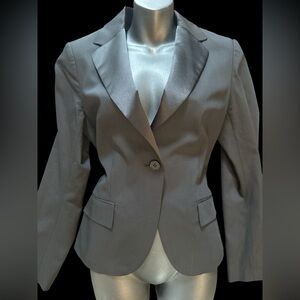 Theory black satin wool suit jacket tuxedo jacket size 8